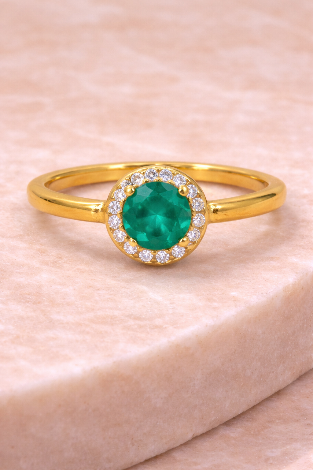 Sterling silver with gold, 4mm dyed jade ring with cubic zirconia, 1.5mm band