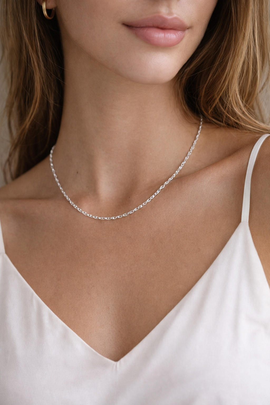 Sterling silver, 1.7mm figaro chain.