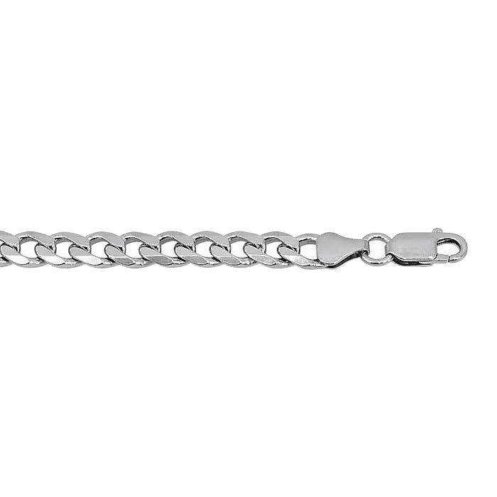 Sterling silver with rhodium Curb Chain