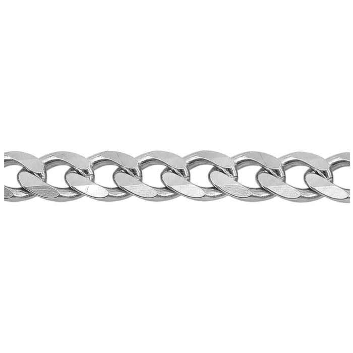 Sterling silver with rhodium Curb Chain