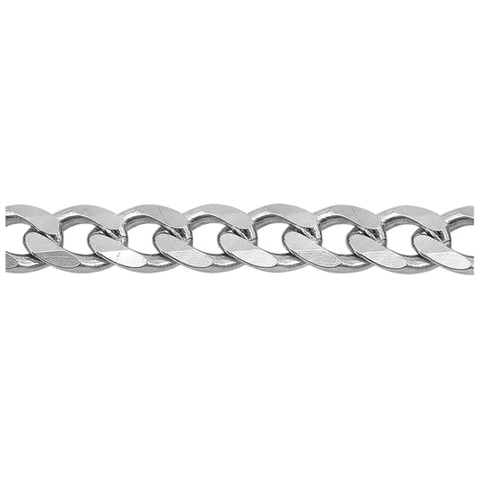 Sterling silver with rhodium Curb Chain