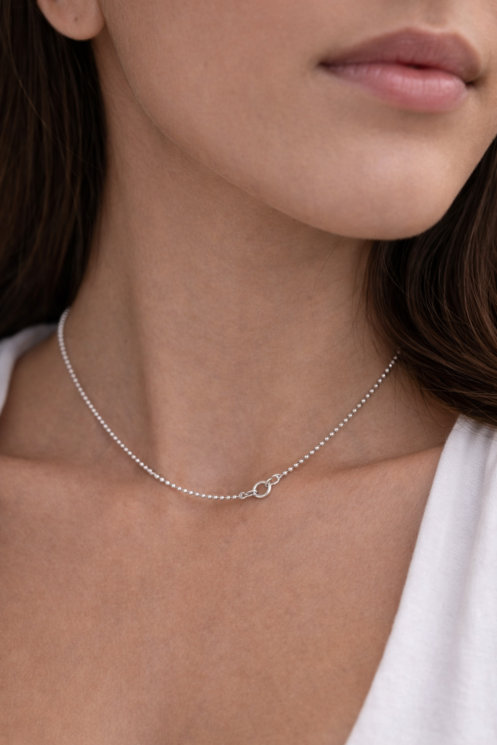Sterling Silver, bead necklace.