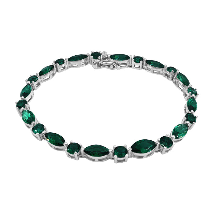 Sterling silver with rhodium, tennis bracelet with cubic zirconia, 4mm width, 7″