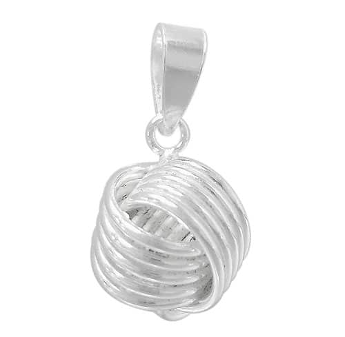 Sterling Silver, love knot pendant.