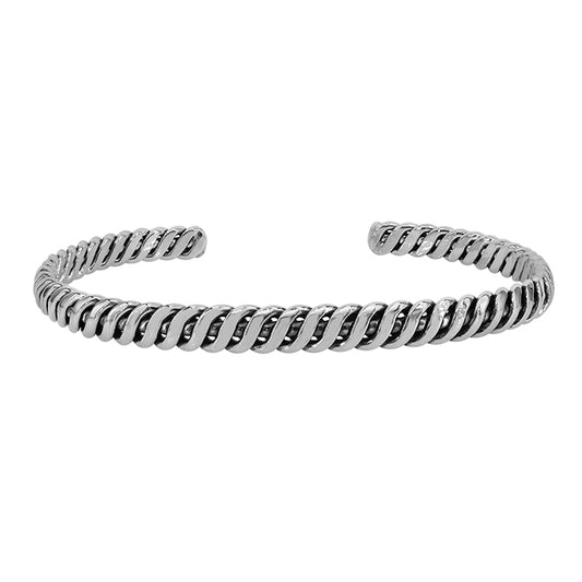Sterling silver, twisted bangle, 5.5mm width